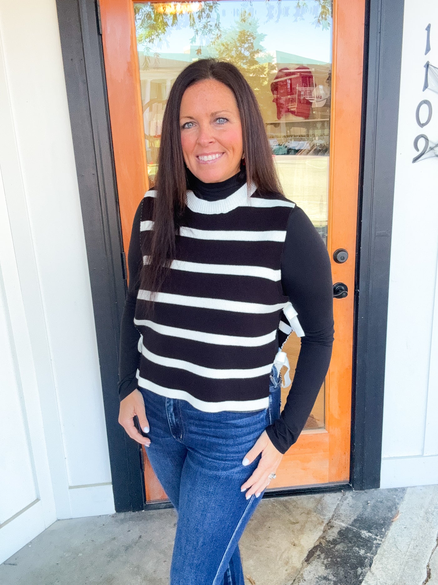 Sweet Thing Side Tie Striped Sweater Vest