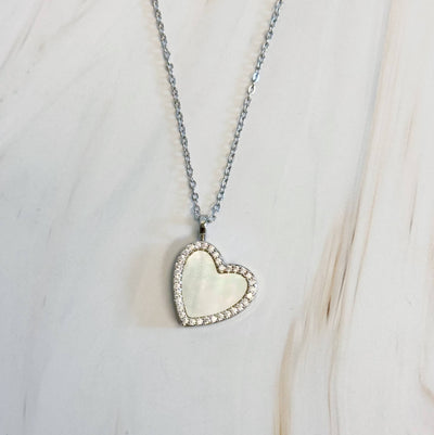 Shell Heart Locket Pendant Necklace: Gold