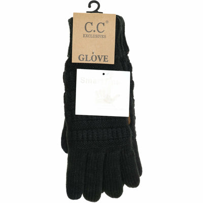 Women's Knit CC Gloves with Fuzzy Lining: Teal