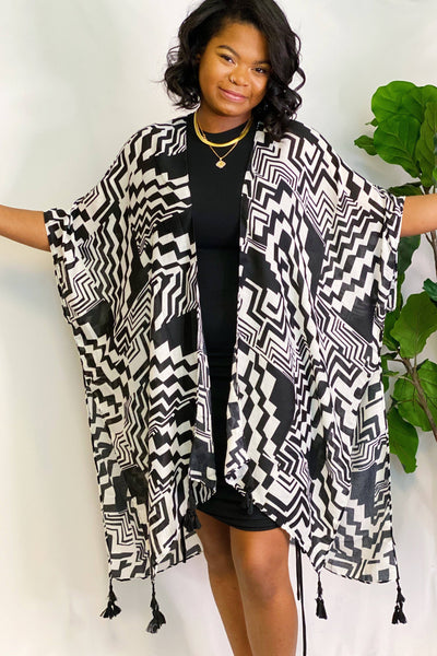 Geometric Art Kimono: Blue