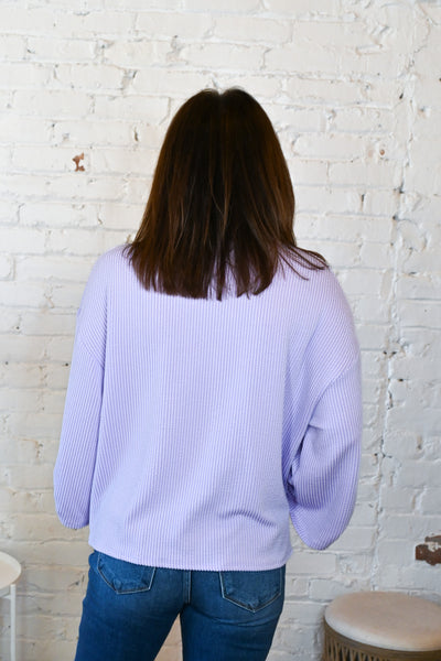 Moonglow Ribbed Stitched Pocket Top