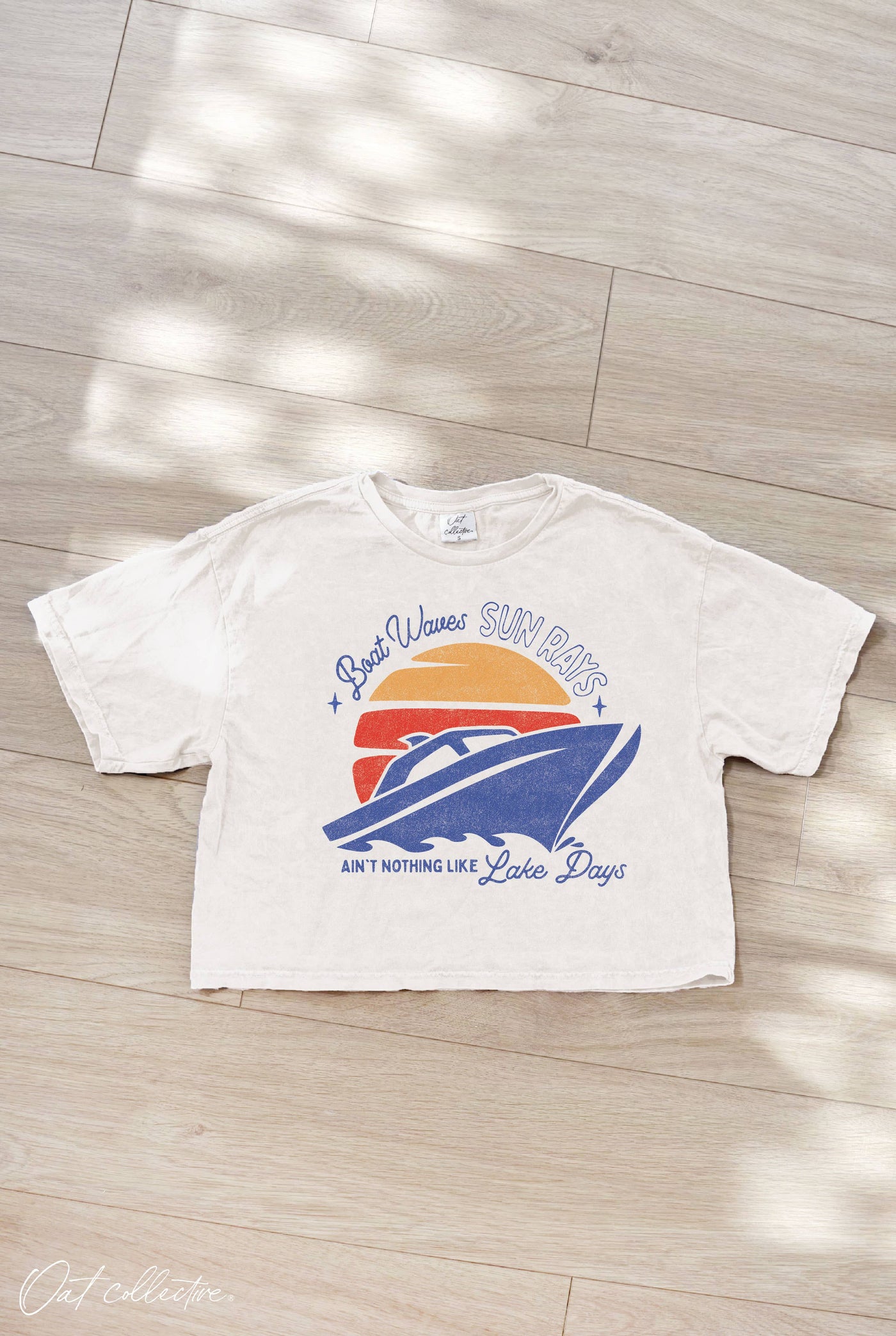 Boat Waves and Sun Rays Mineral Washed Cropped Tee (EST ARRIVAL END OF FEBRUARY)