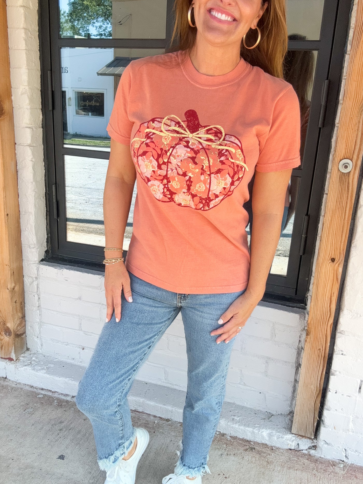 Autumn Floral Pumpkin T-shirt