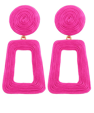 Wrapped Open Trapezoid Drop Earrings