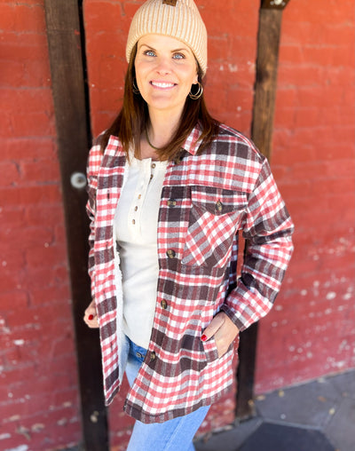Sherpa Lined Plaid Flannel Jacket