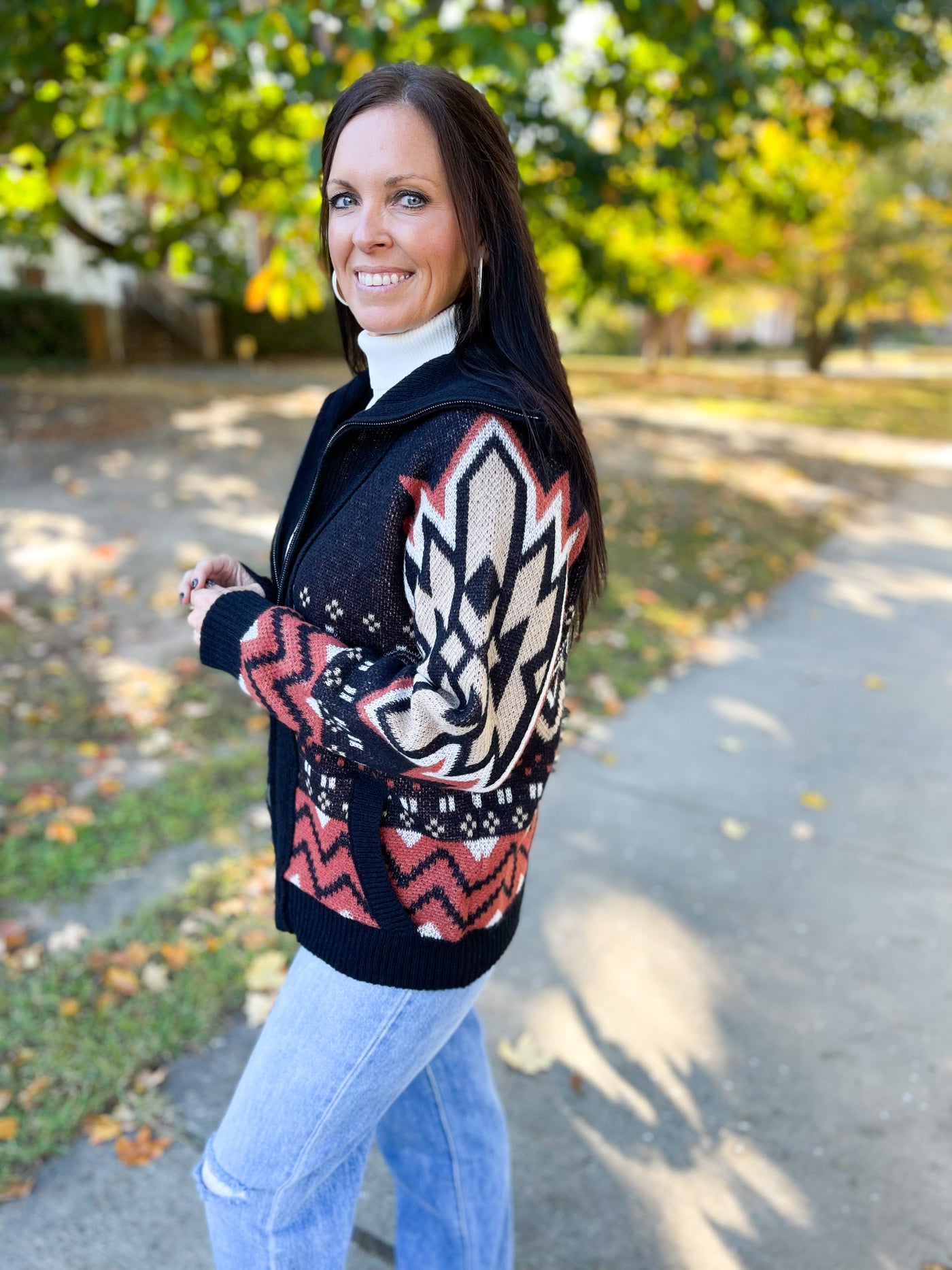 Aba Daba Honeymoon Aztec Sweater Jacket