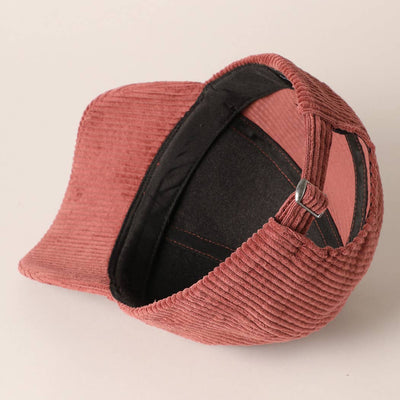 Christmas Tree Patch Corduroy Baseball Cap-Off White