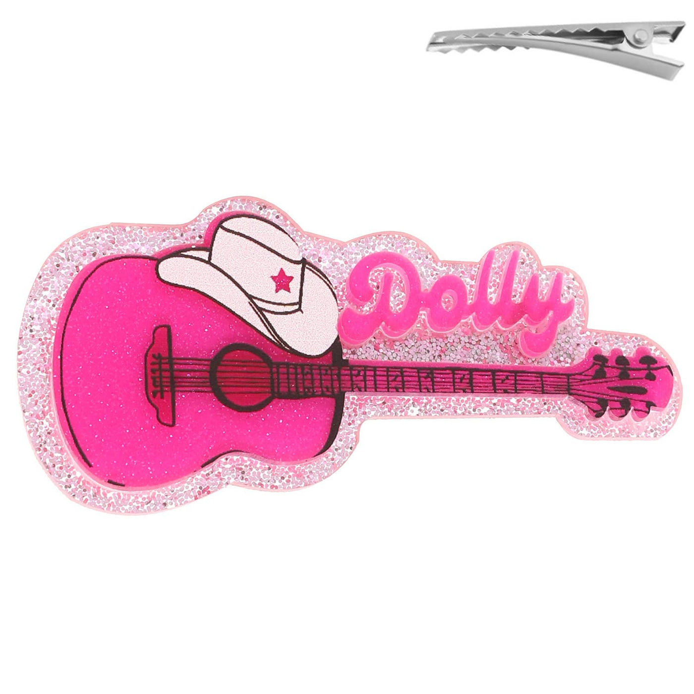 Western Dolly Guitar Alligator Hair Clip