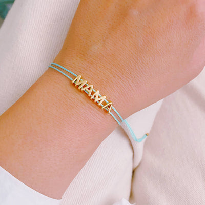Satin Thread Mama Bracelet: Blue