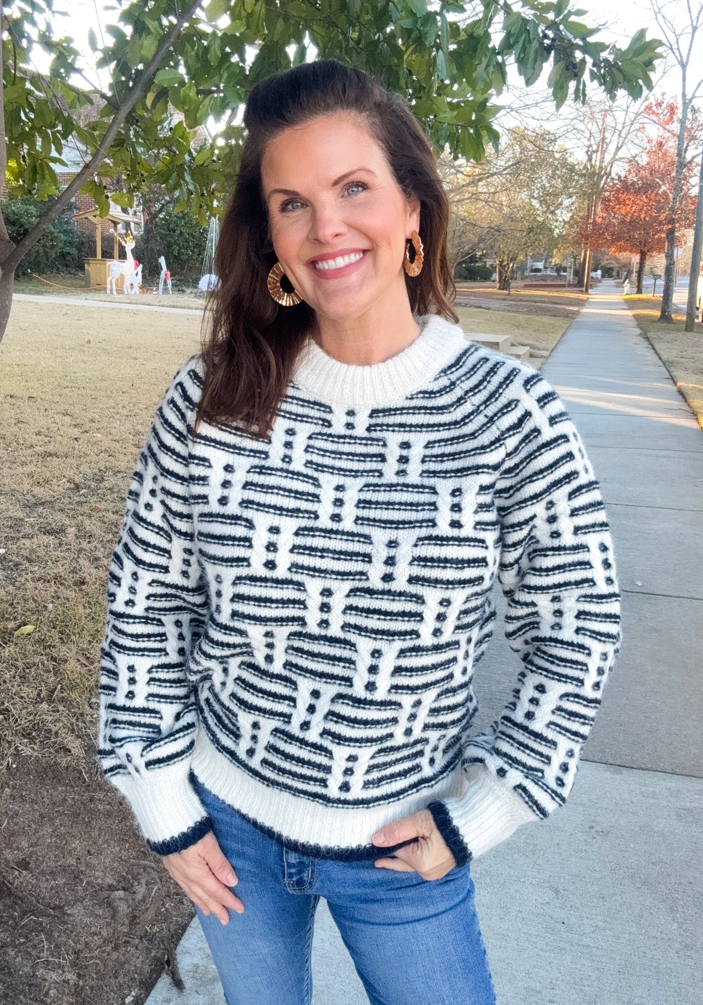 Let It Be Stripe & Dot Sweater