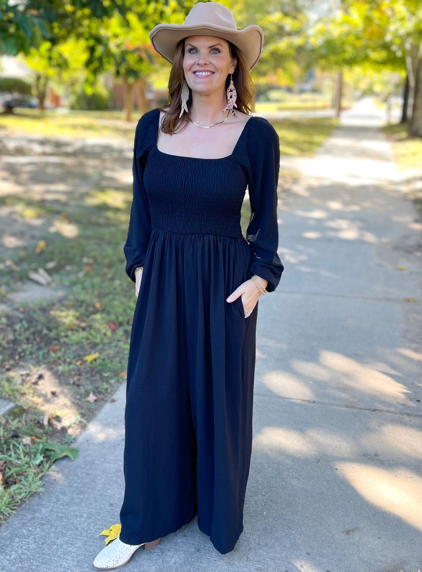 Cry of the Wild Black Square Neck Jumpsuit
