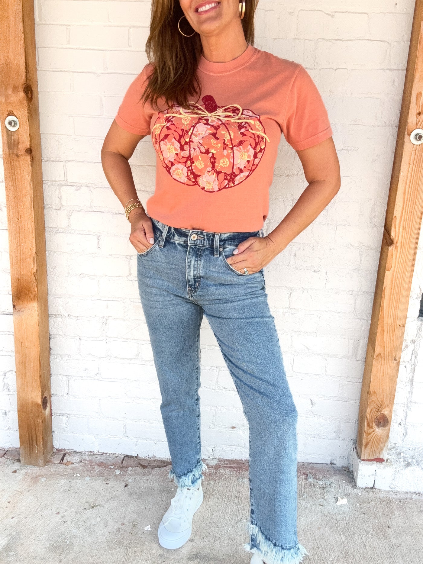 Autumn Floral Pumpkin T-shirt