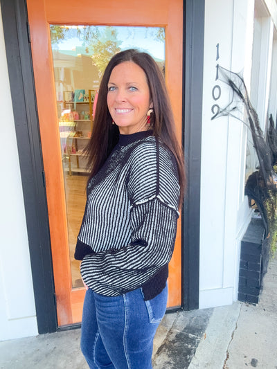 Love Rollercoaster Two Tone Striped Sweater