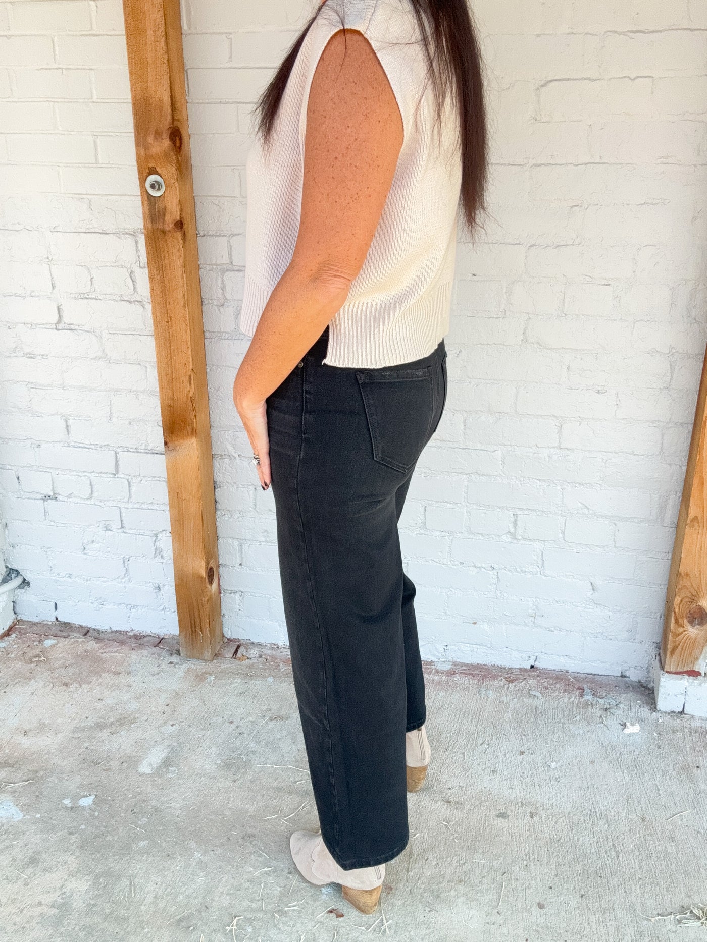 Kieran High Rise Cropped Wide Leg Jeans