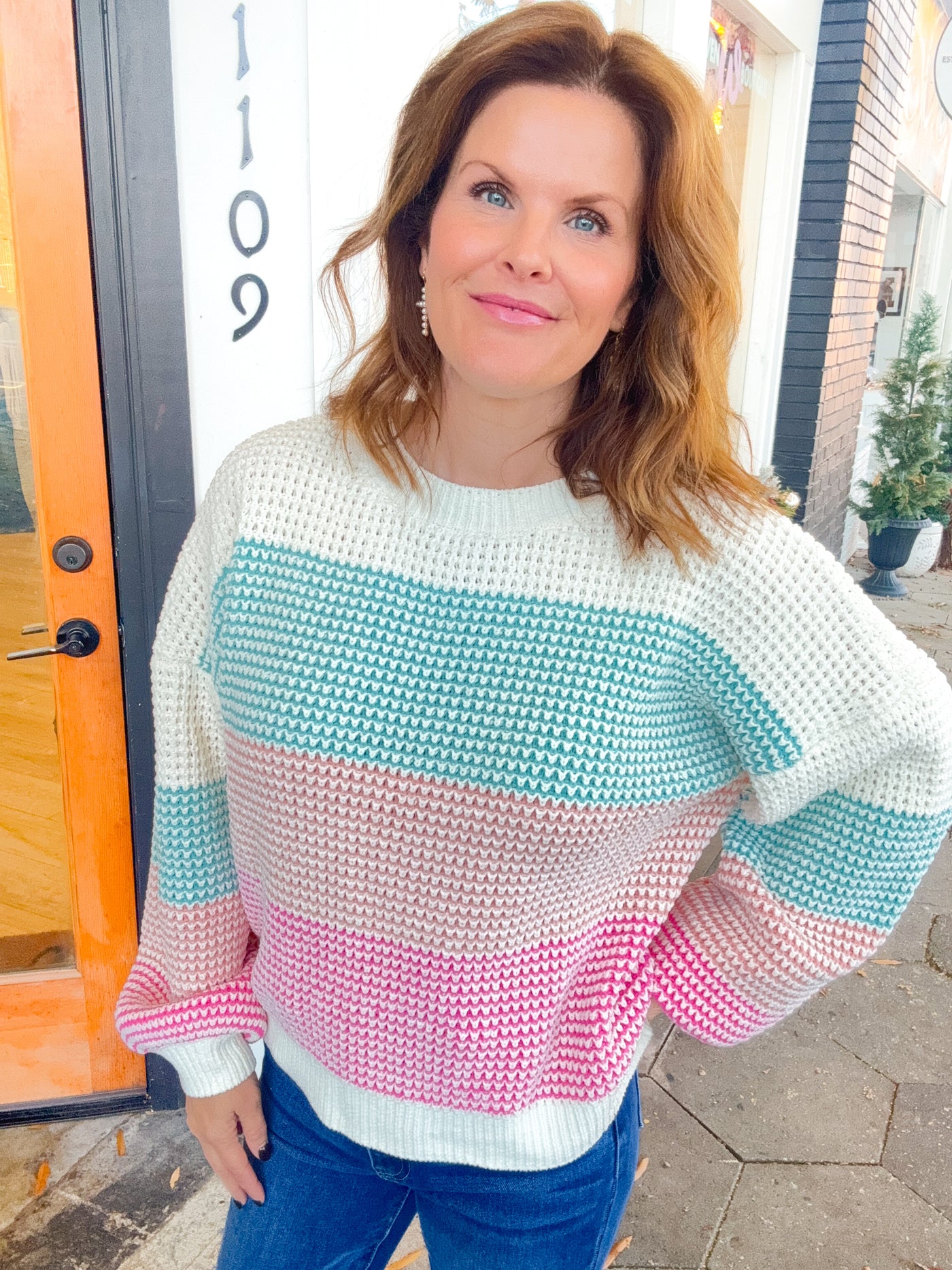 Suddenly Color Block Knit Sweater