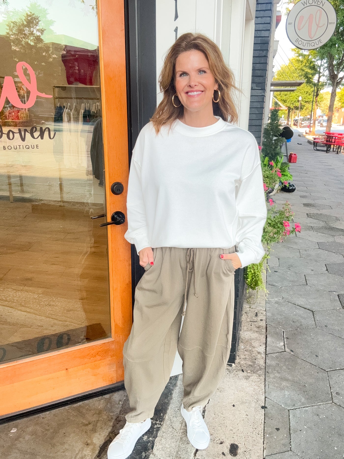 Let Your Love Flow Braid Belt Barrel Pants