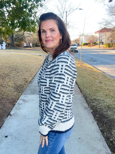 Let It Be Stripe & Dot Sweater