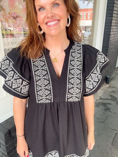 Bohemian Rhapsody Embroidered Midi Dress