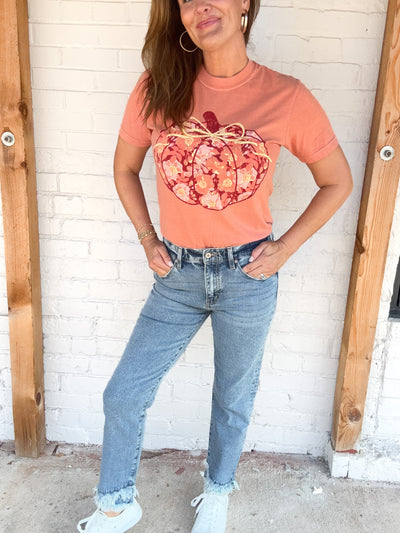 Autumn Floral Pumpkin T-shirt