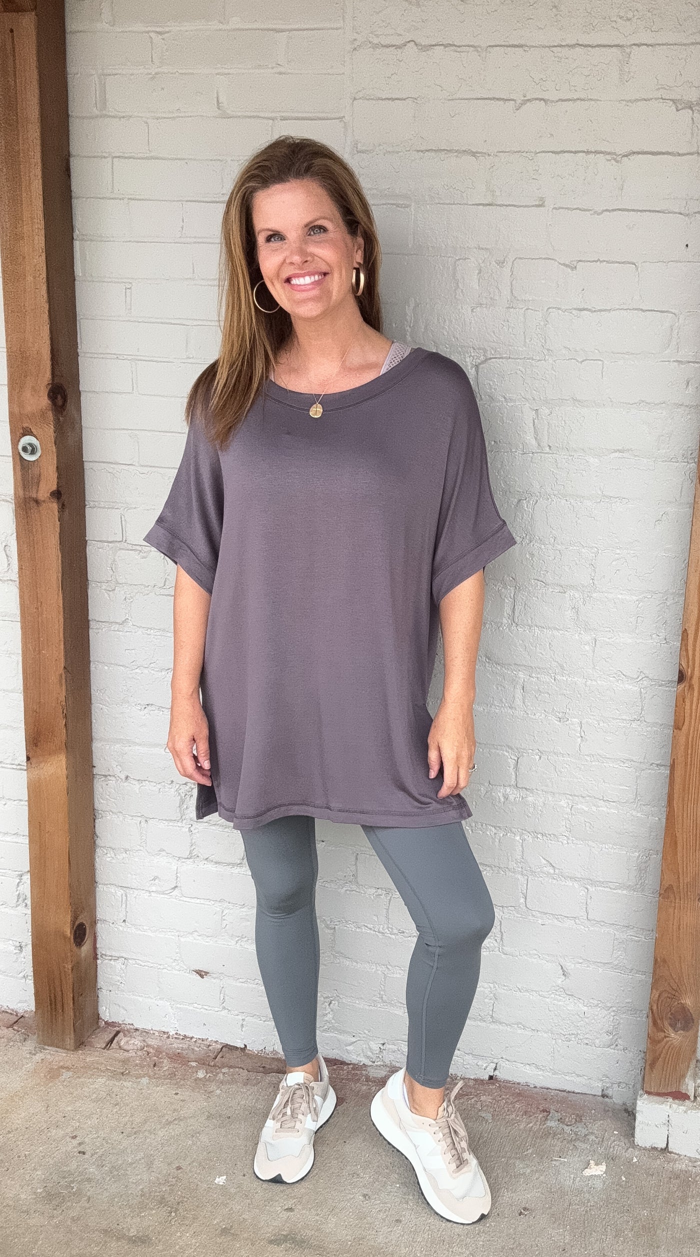 Calendar Girl Dolman Sleeve Oversized Tunic Tee