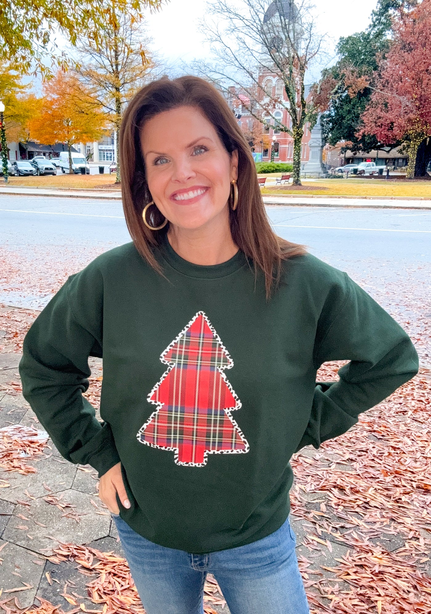 Plaid Christmas Tree Sweatshirt.