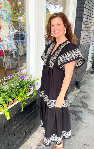 Bohemian Rhapsody Embroidered Midi Dress
