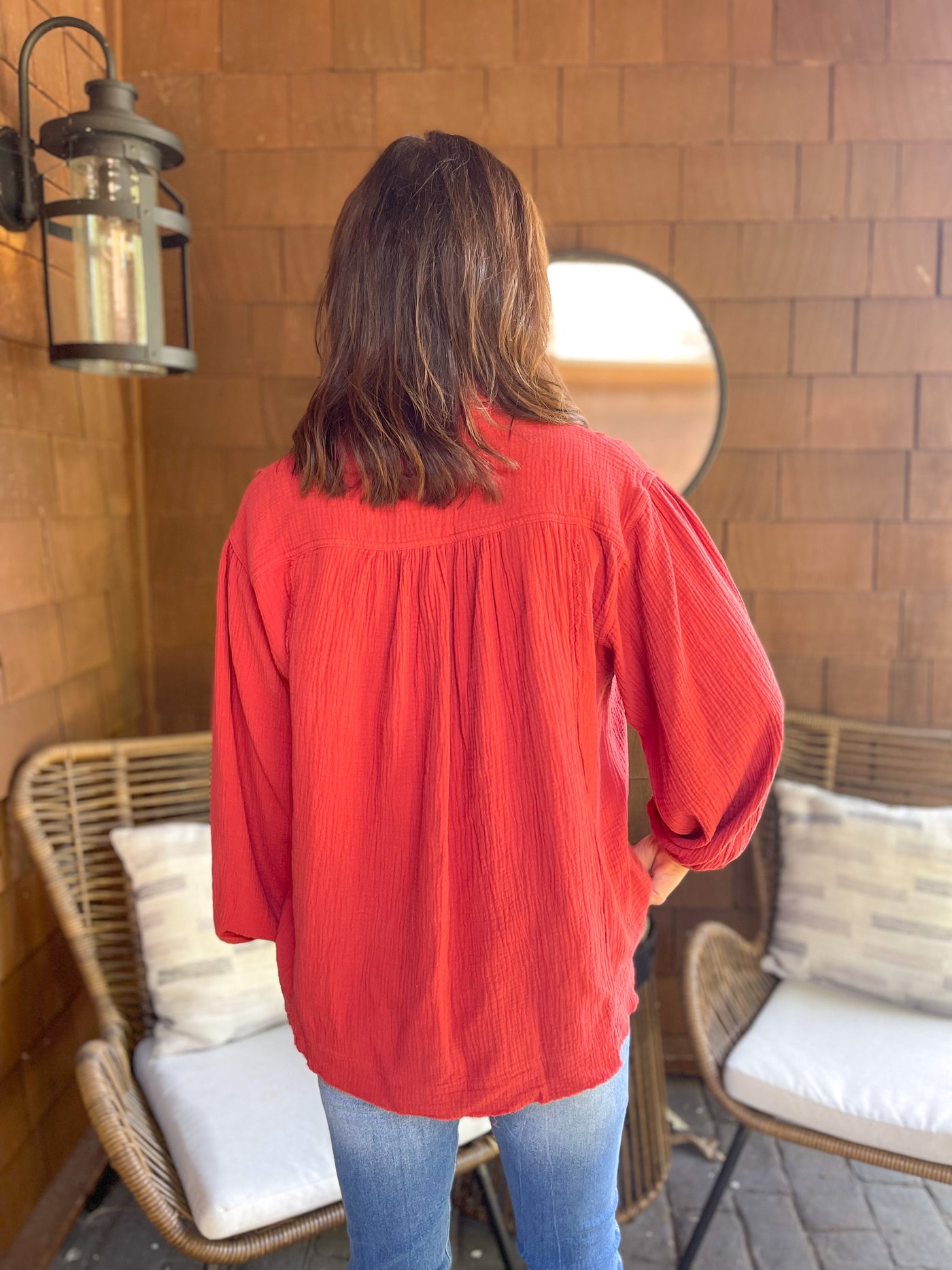 The Way I Feel About You Gauze Peasant Top