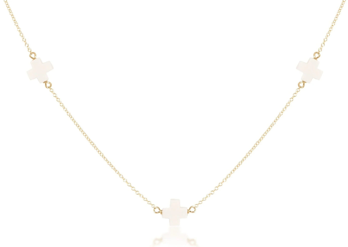 Enewton 15” choker simplicity chain gold - signature cross off-white
