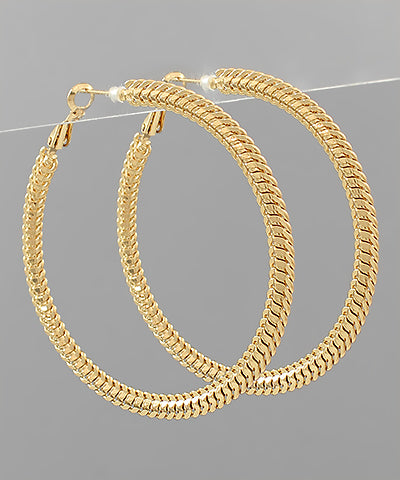 60mm Flat Chain Hoops