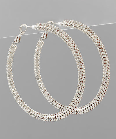 60mm Flat Chain Hoops