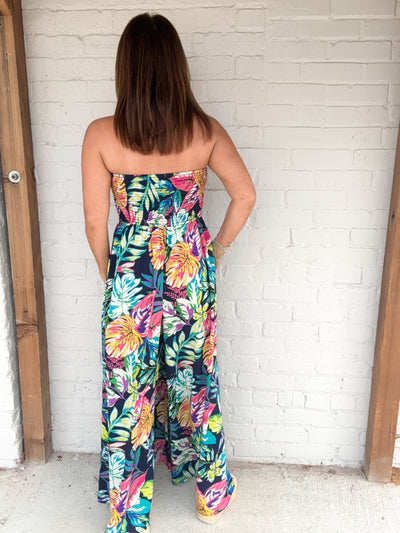 Red River Rock Tropical Tie Front Jumpsuit