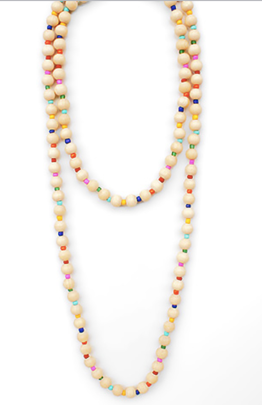 Beads Wood Ball Station Necklace