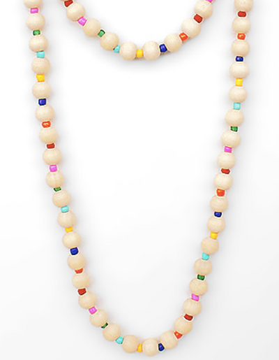 Beads Wood Ball Station Necklace