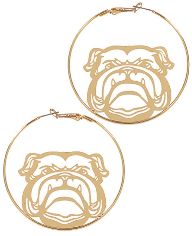 Bulldog Filigree Round Hoops