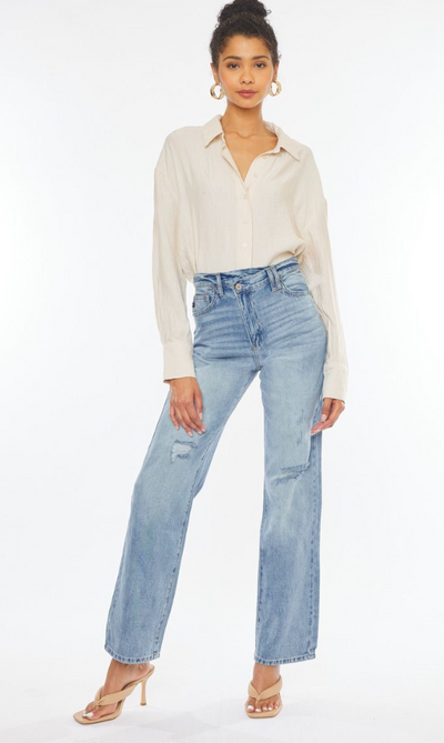 Zara Light Wash 90's Straight Fit Jeans