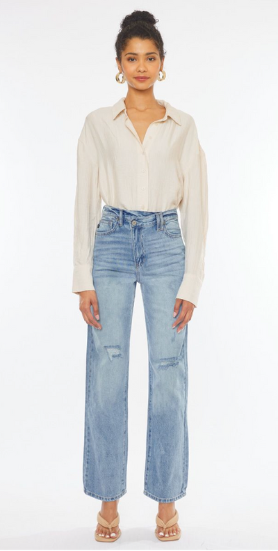 Zara Light Wash 90's Straight Fit Jeans