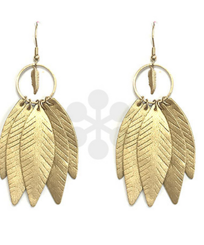 5 Leather Feather Earrings