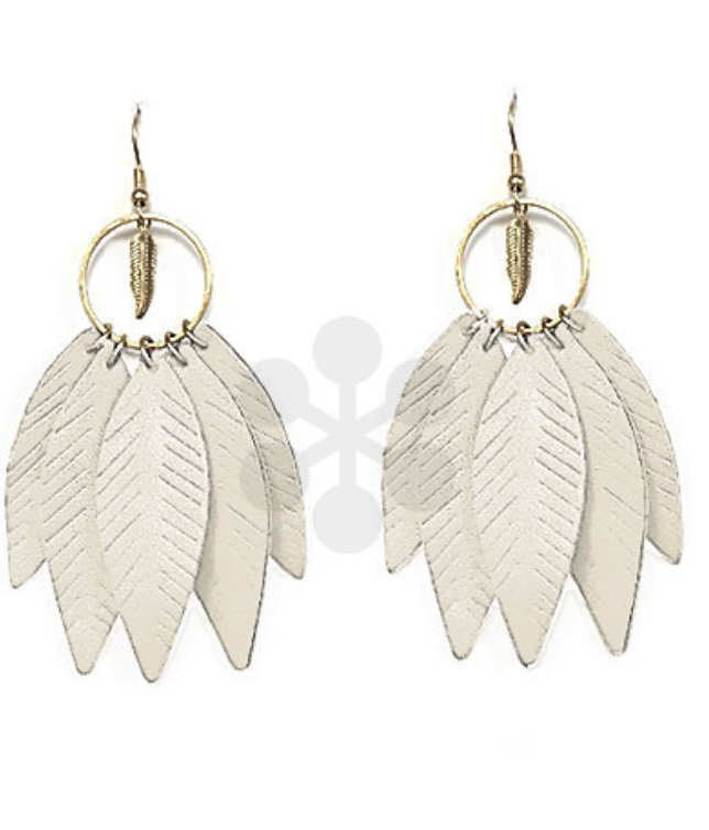 5 Leather Feather Earrings