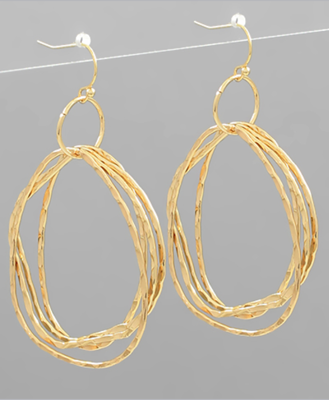 4 Uneven Circle Dangle Earrings