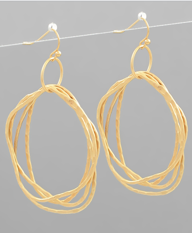 4 Uneven Circle Dangle Earrings