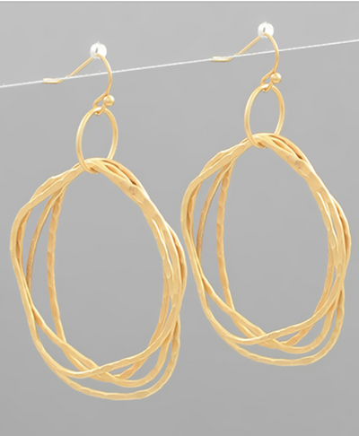 4 Uneven Circle Dangle Earrings