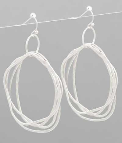 4 Uneven Circle Dangle Earrings