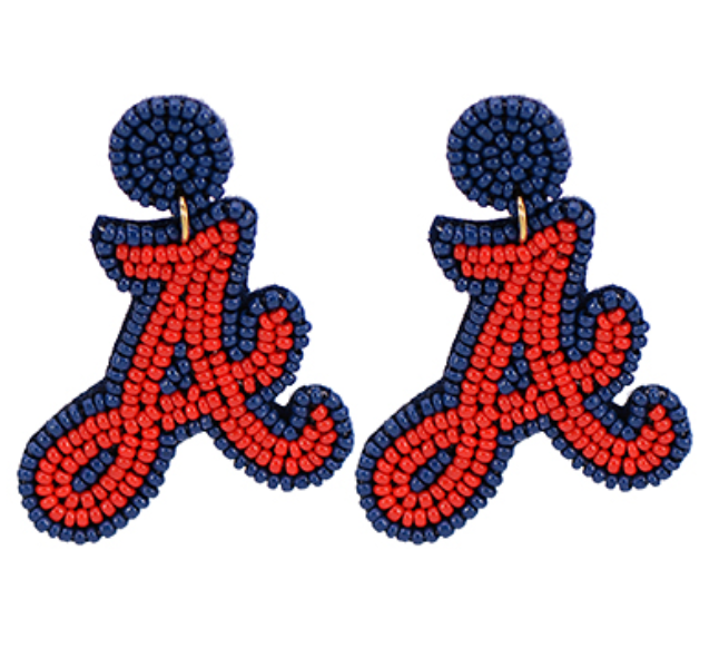 Atlanta Baseball Logo "A" Earrings