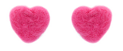 Fluffy Heart Earrings