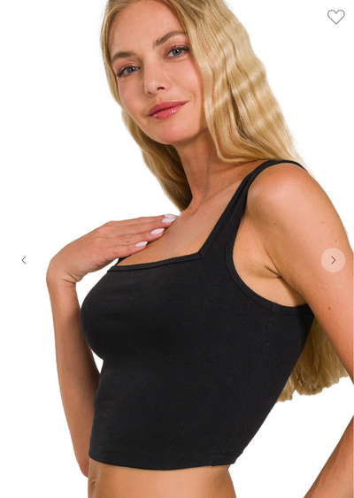 Just Walkin' In The Rain Square Neck Cropped Tank