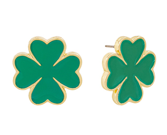 St. Patrick's Day Clover Epoxy Earrings