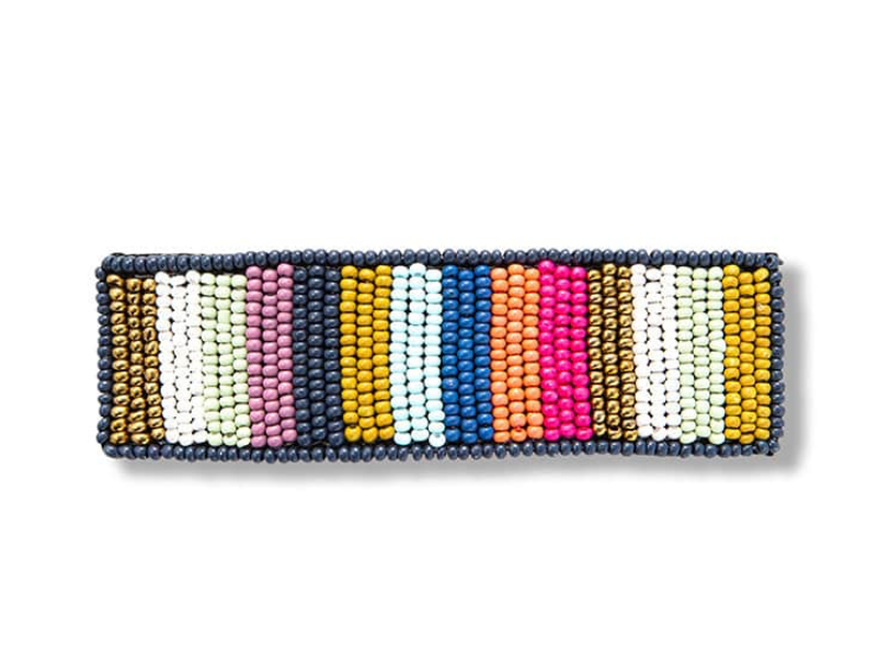 Ink + Alloy Theresa Striped Beaded Hair Barrette Multicolor