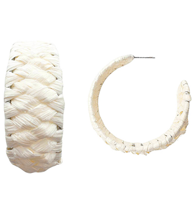 Wrapped Raffia Gradual Hoops