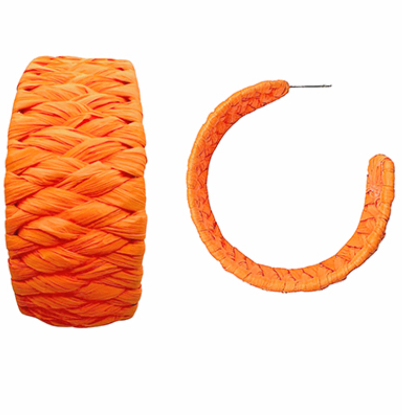 Wrapped Raffia Gradual Hoops