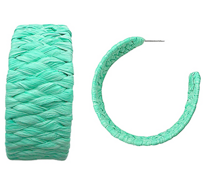 Wrapped Raffia Gradual Hoops